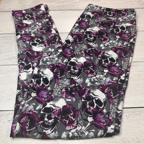Adult OS Leggings Bundle #17 9 pair Skull Unicorn Floral Tie Dye Fun Prints - Picture 4 of 13